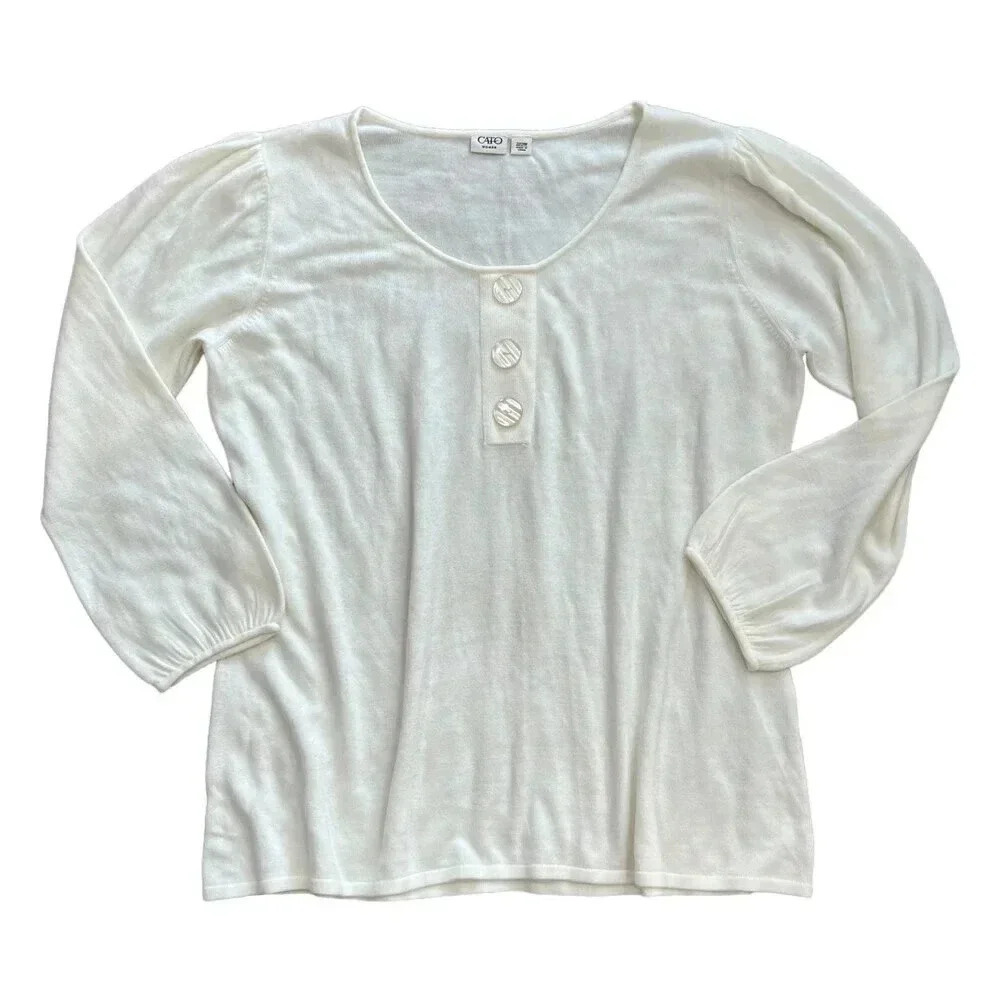 Cato White Knit Long Sleeve Top 22/24W